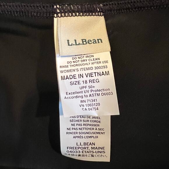 L.L. Bean Shaping Swim Skirt UPF 50+ High Rise Flattering Black Size 18 - Picture 9 of 10